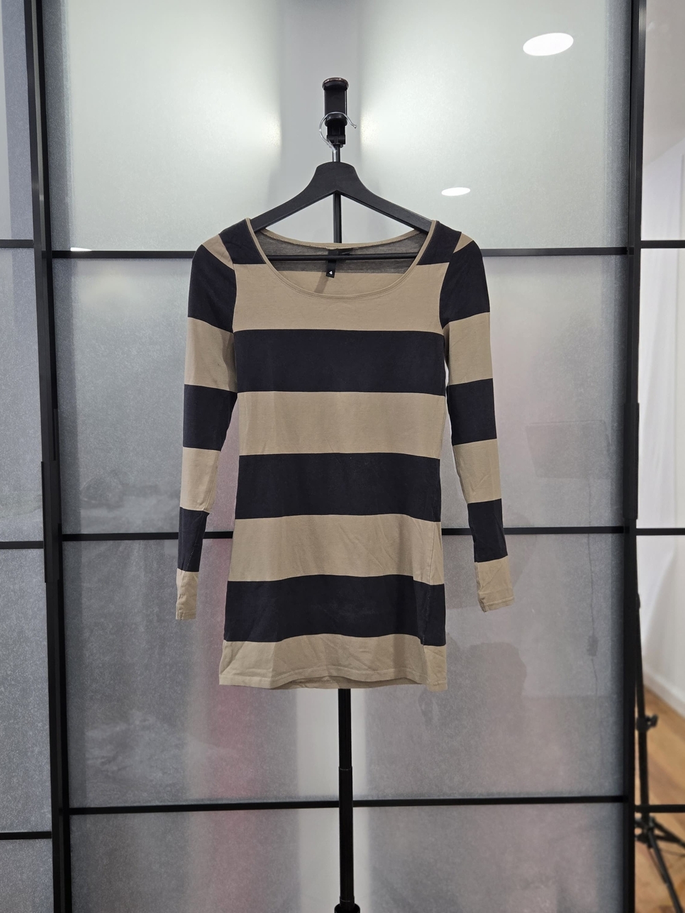 H&M Striped Scoop Neck Tunic - Black & Tan